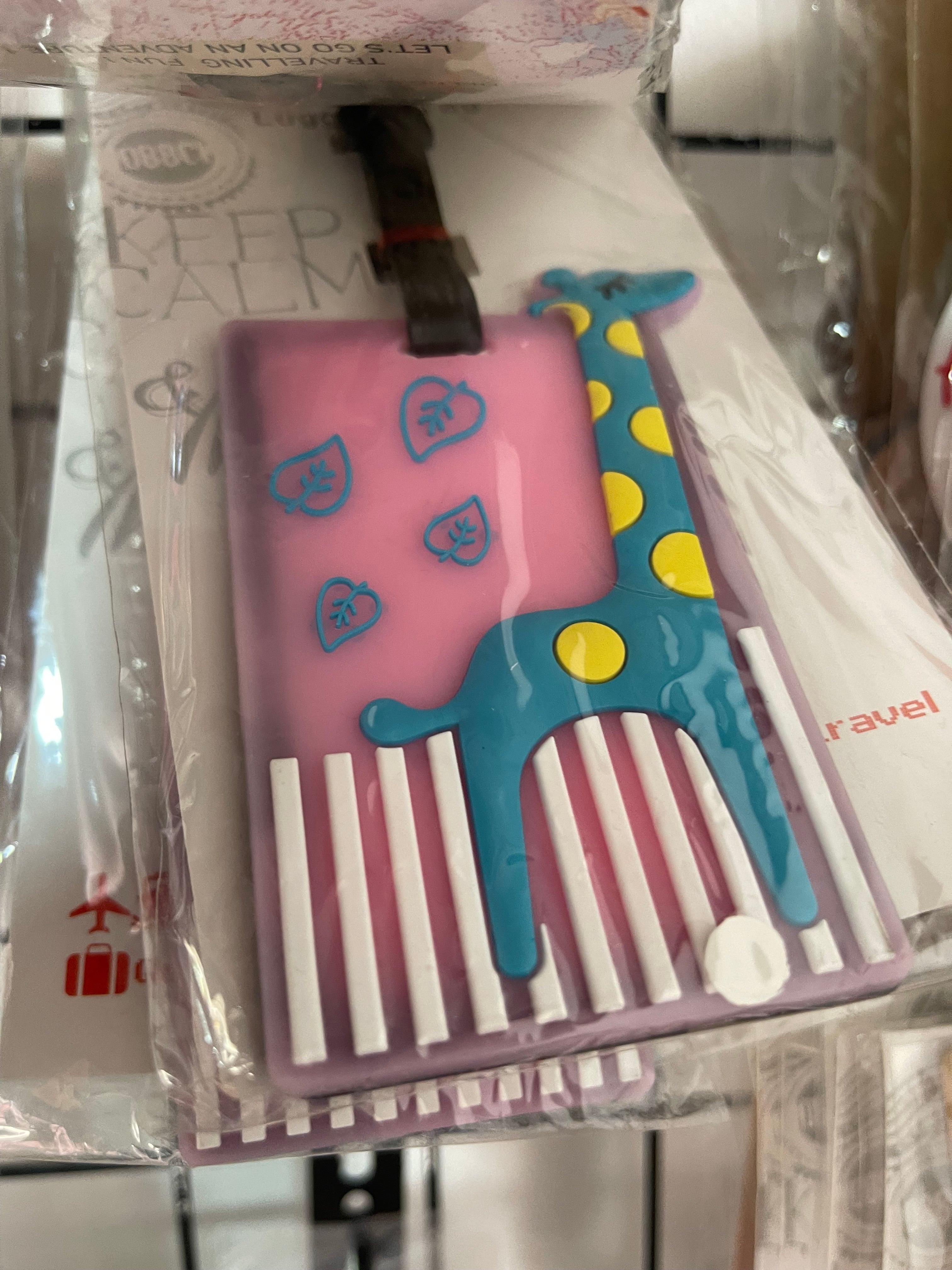 Blue Giraffe Luggage tag